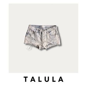 Talula Button Fly Distressed Denim Shorts